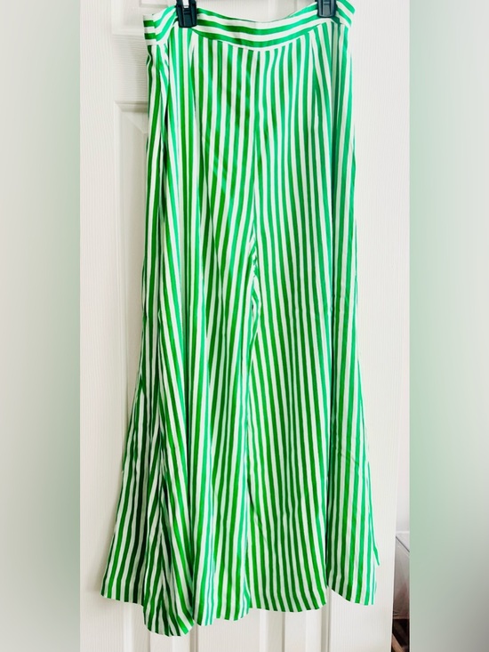 Anthropologie Green and White Striped Wide Leg Pants - Picture 6 of 10